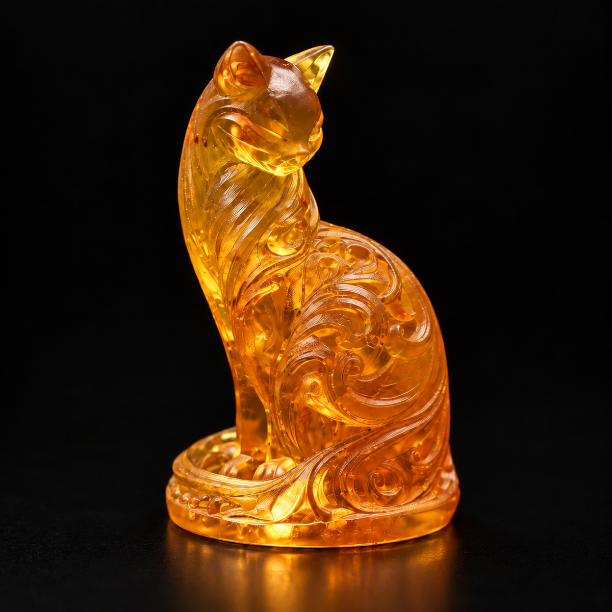 KIZIMA cat figurine on a black studio background