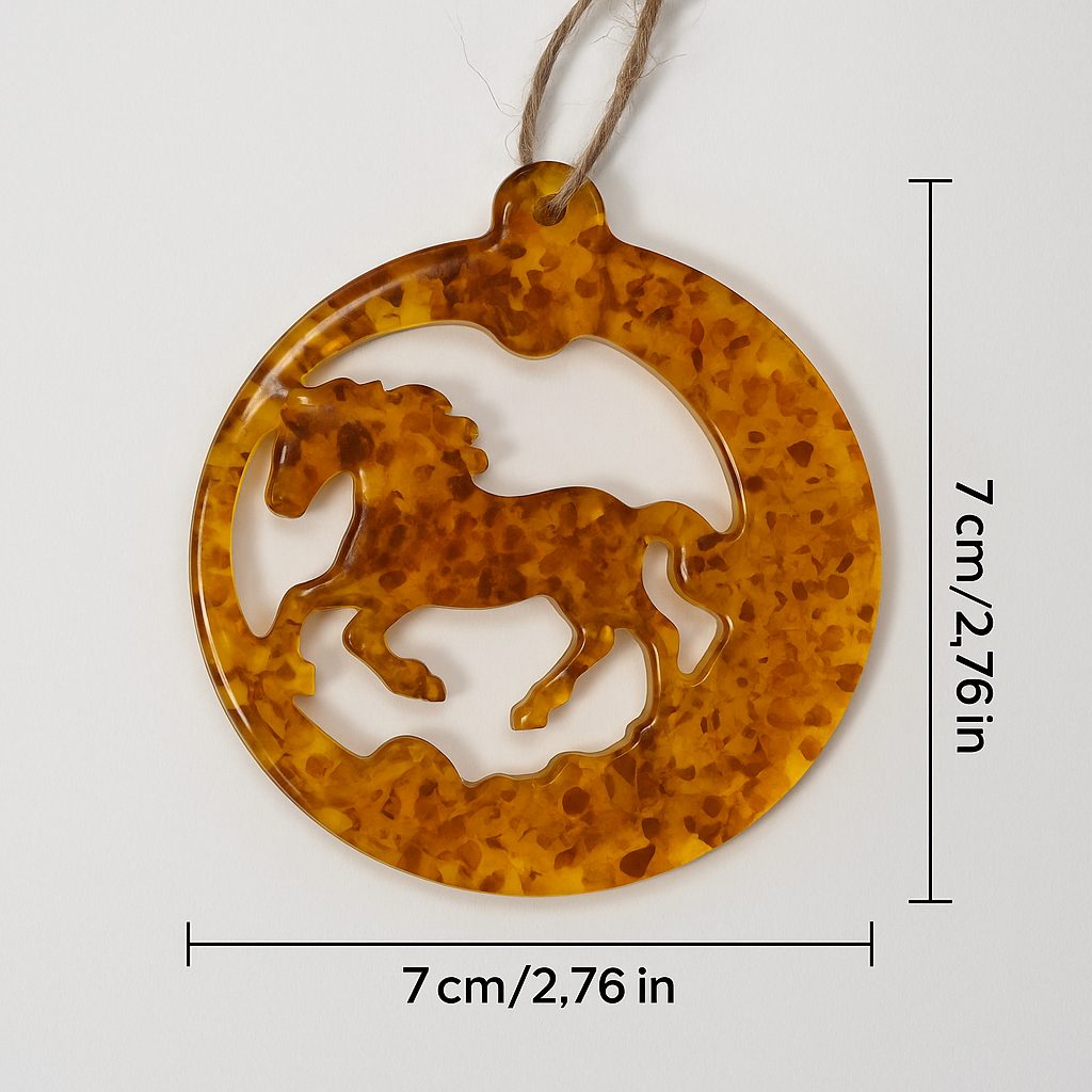 USA Horse Handmade Amber Ornament Symbol of 2026 KIZIMA