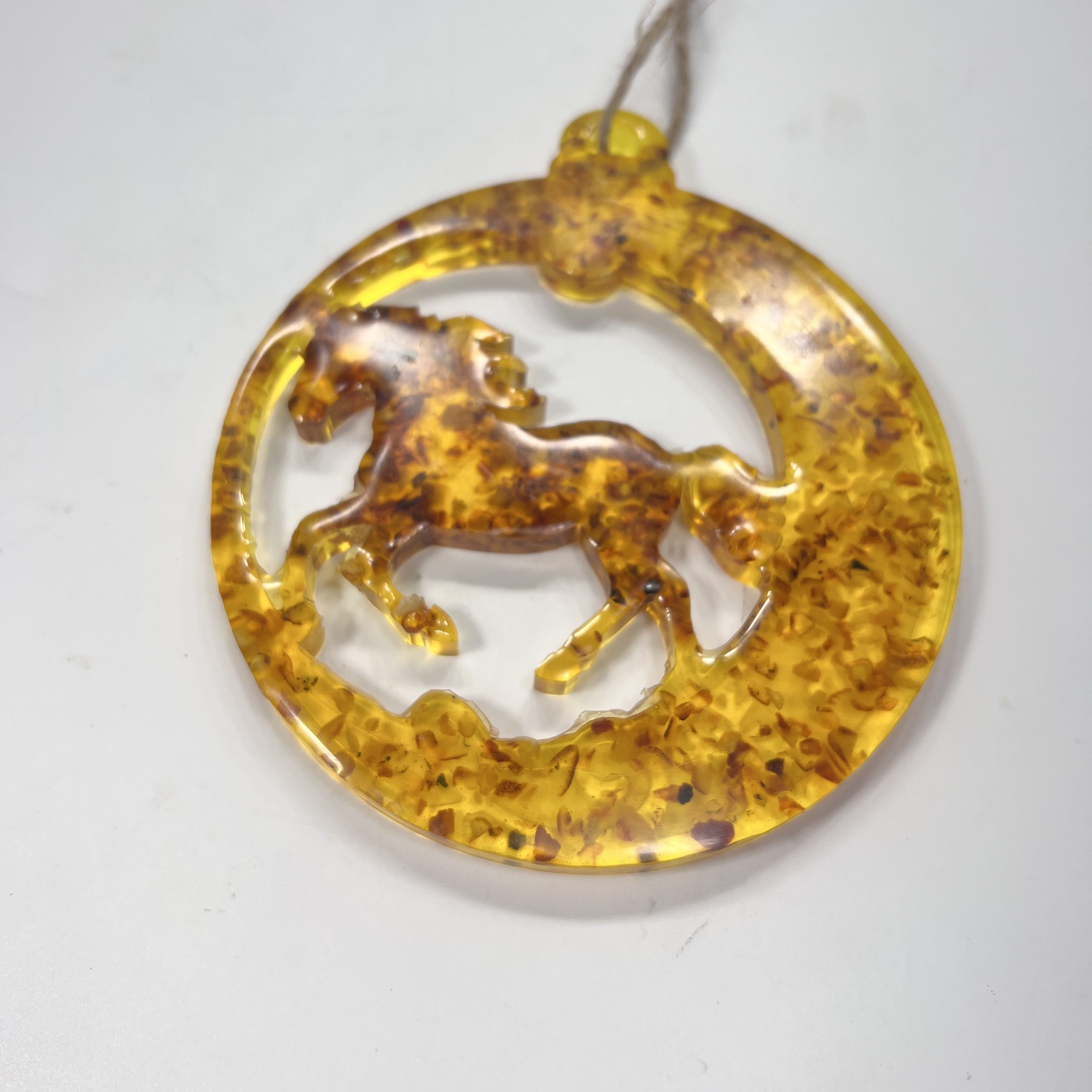USA Horse Handmade Amber Ornament Symbol of 2026 KIZIMA