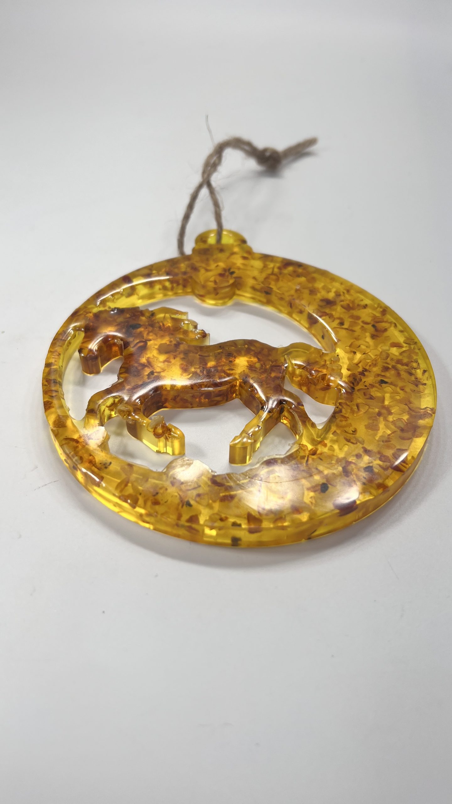 USA Horse Handmade Amber Ornament Symbol of 2026 KIZIMA