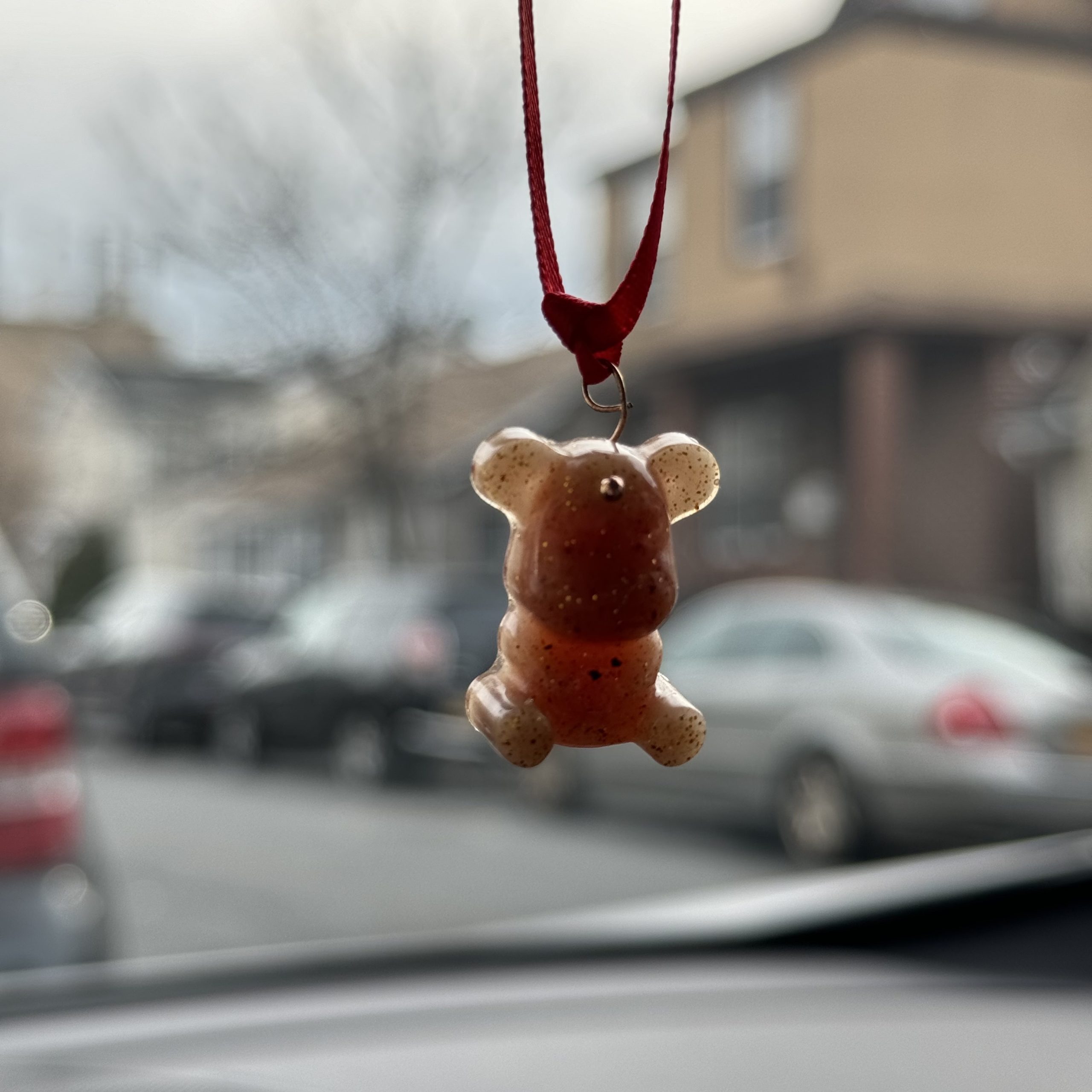 Amber Bear Keychain Handmade – Car Gift for Luck KIZIMA