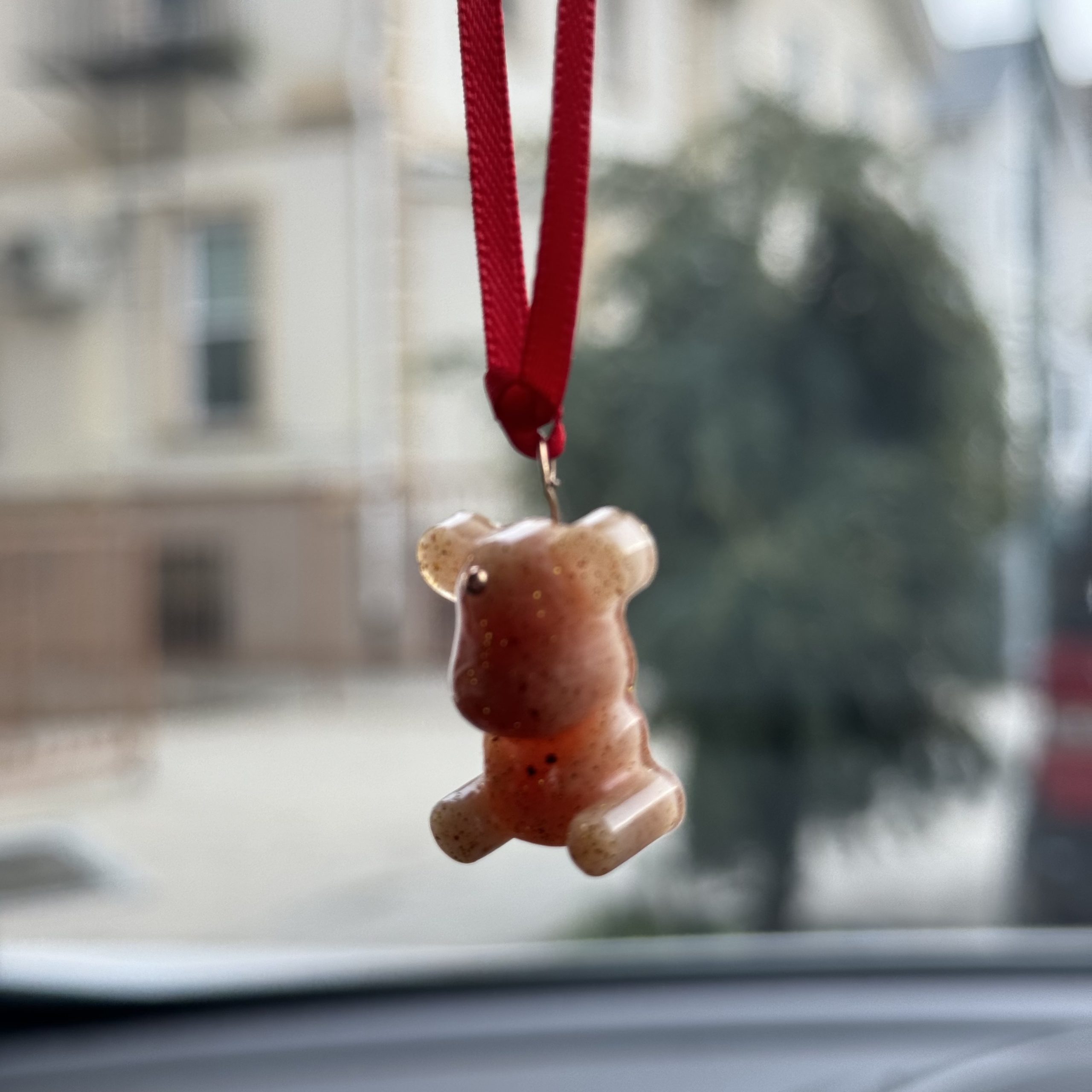 Amber Bear Keychain Handmade – Car Gift for Luck KIZIMA