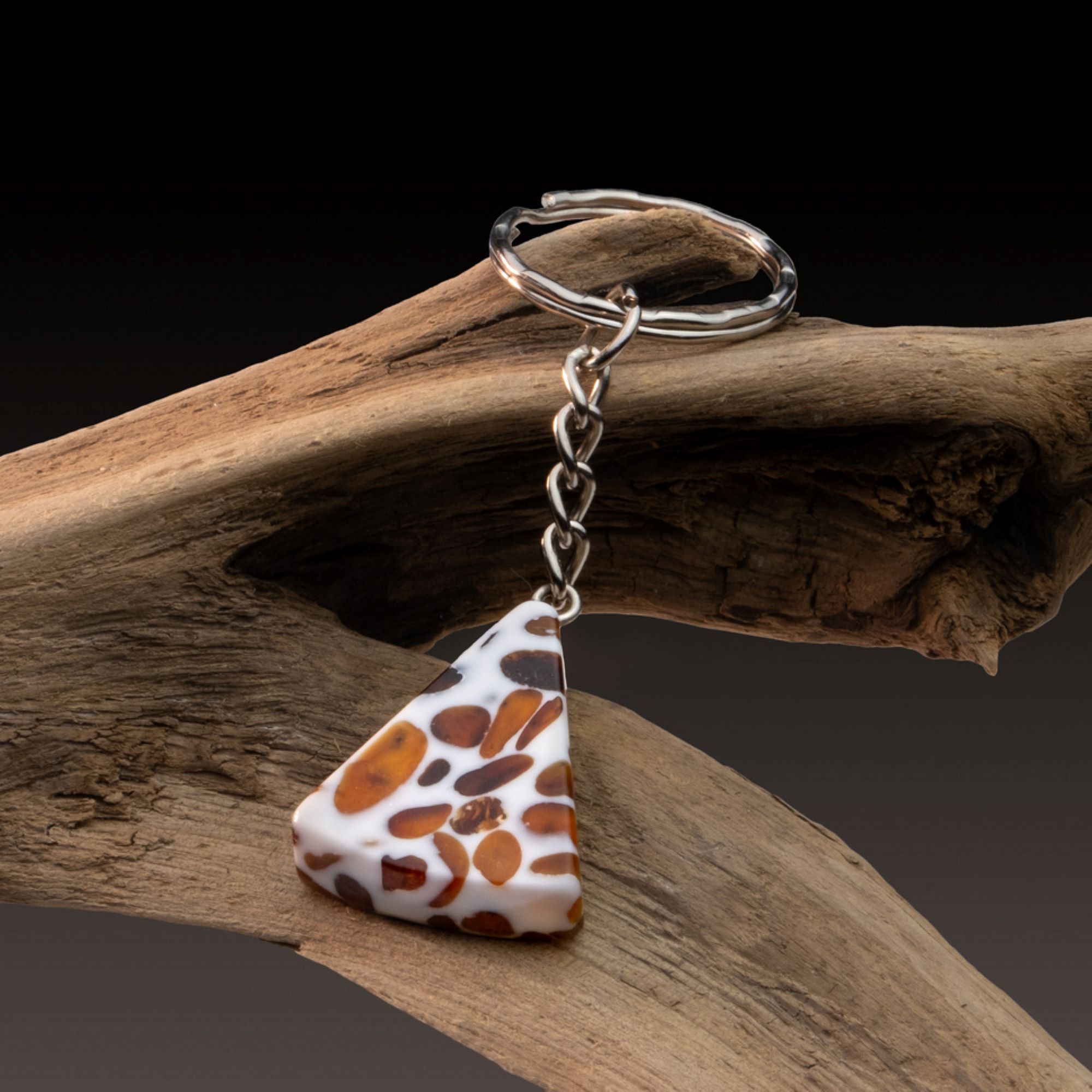Handmade Amber Keychain - Mosaic - Father's Day Gift USA KIZIMA