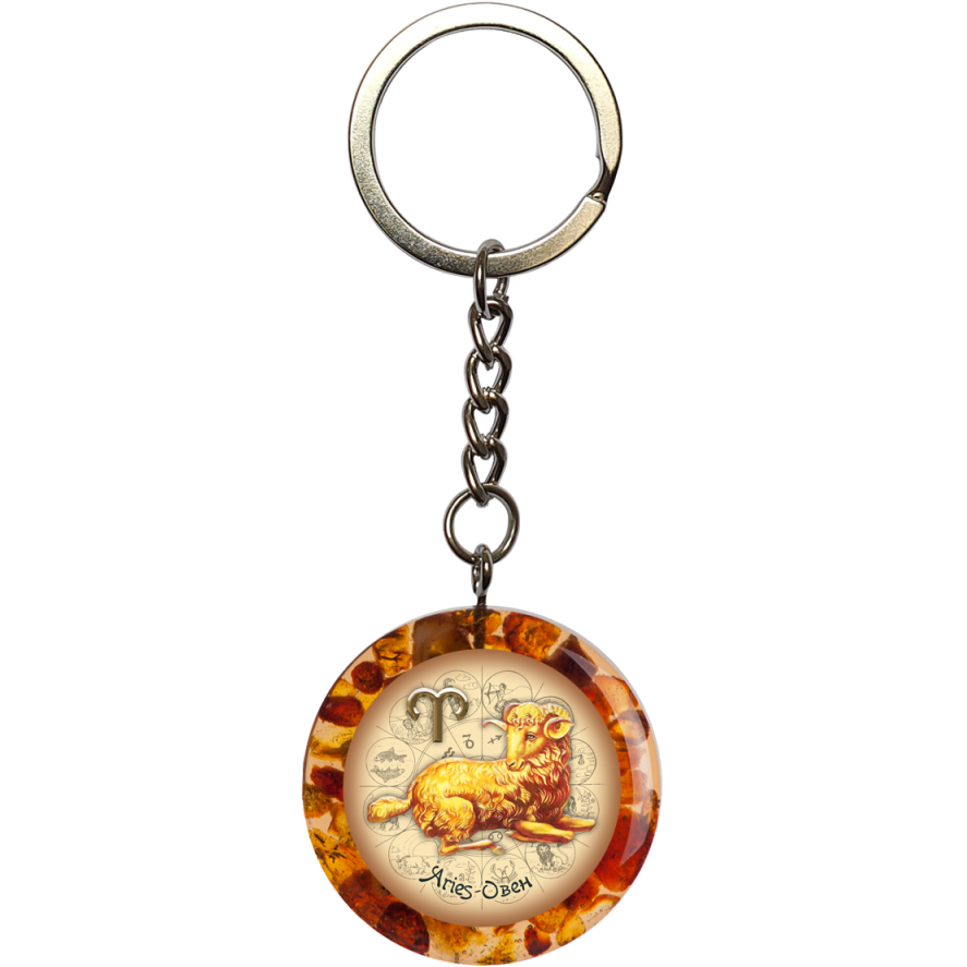 Baltic Amber Zodiac Keychain – Handmade USA by KIZIMA, Gift for Him or Her