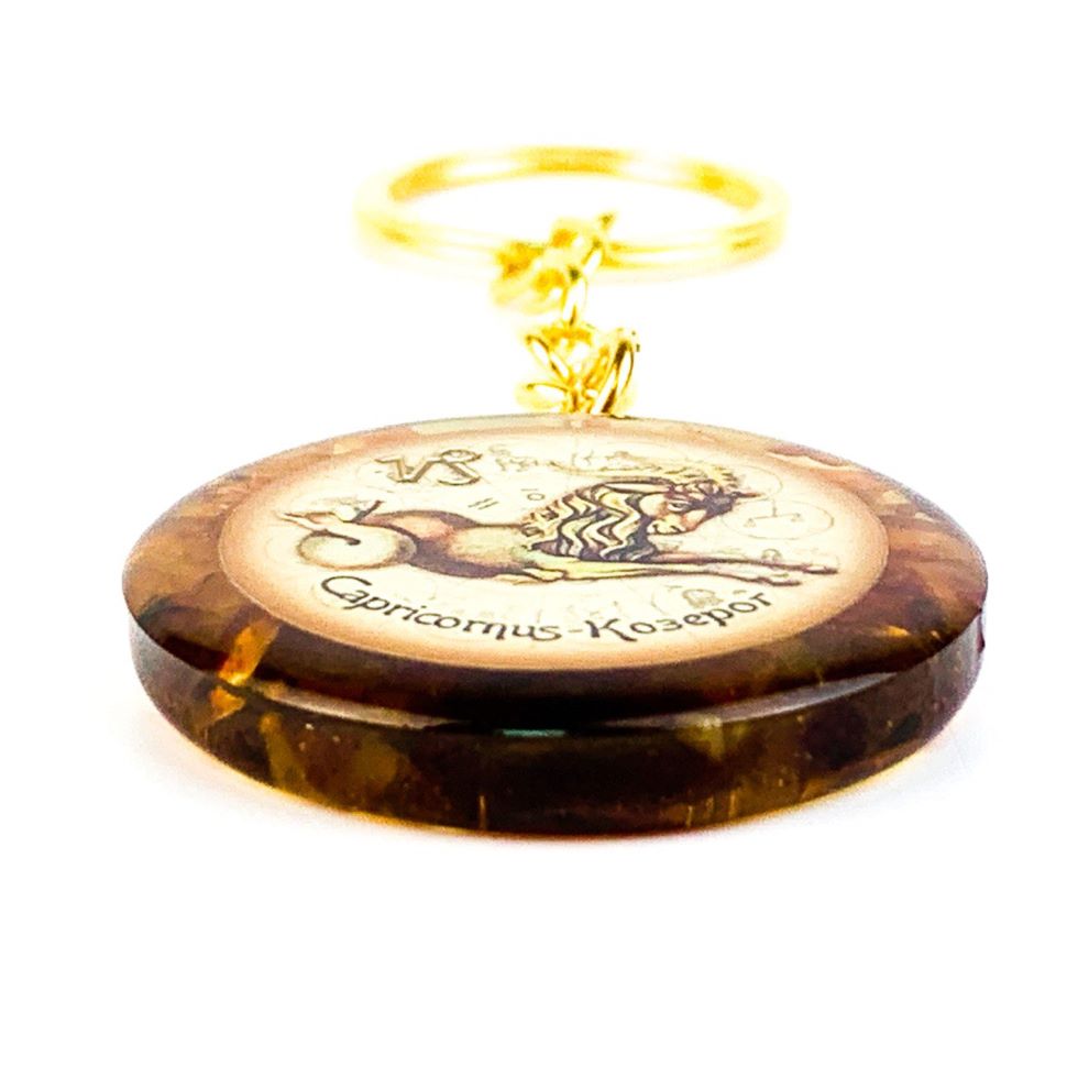 Baltic Amber Zodiac Keychain – Handmade USA by KIZIMA, Gift for Him or Her