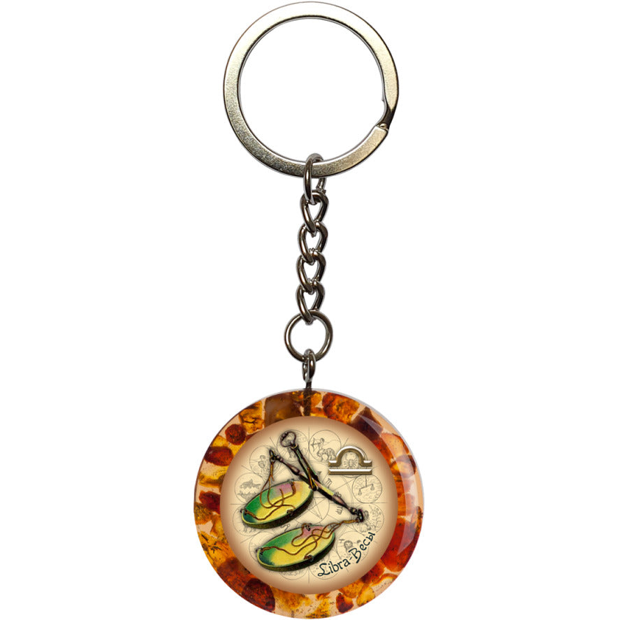 Baltic Amber Zodiac Keychain – Handmade USA by KIZIMA, Gift for Him or Her