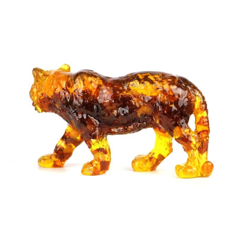 USA Handmade Souvenir Tiger Baltic Amber KIZIMA