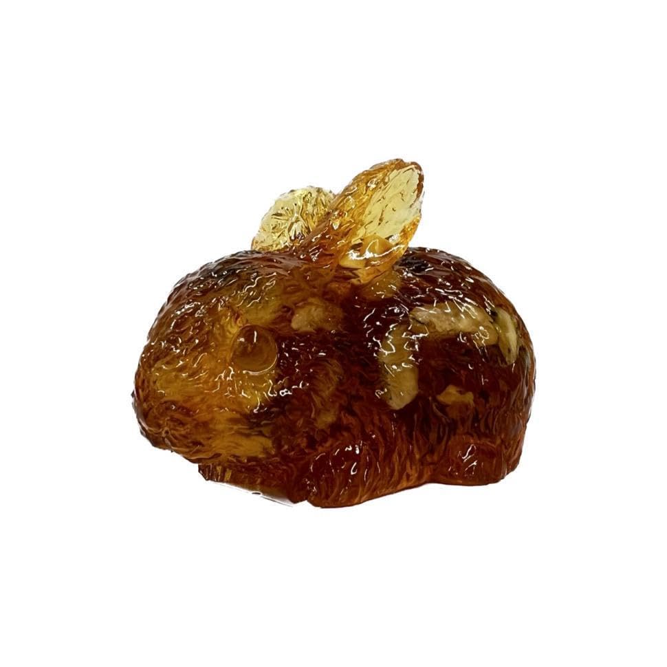USA Handmade Miniature Figurine of an Baltic Amber Bunny Rabbit KIZIMA