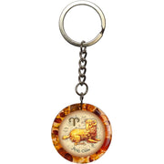 KIZIMA Handmade Baltic Amber Aries Zodiac Keychain – Stylish Artisan Zodiac Gift from New York