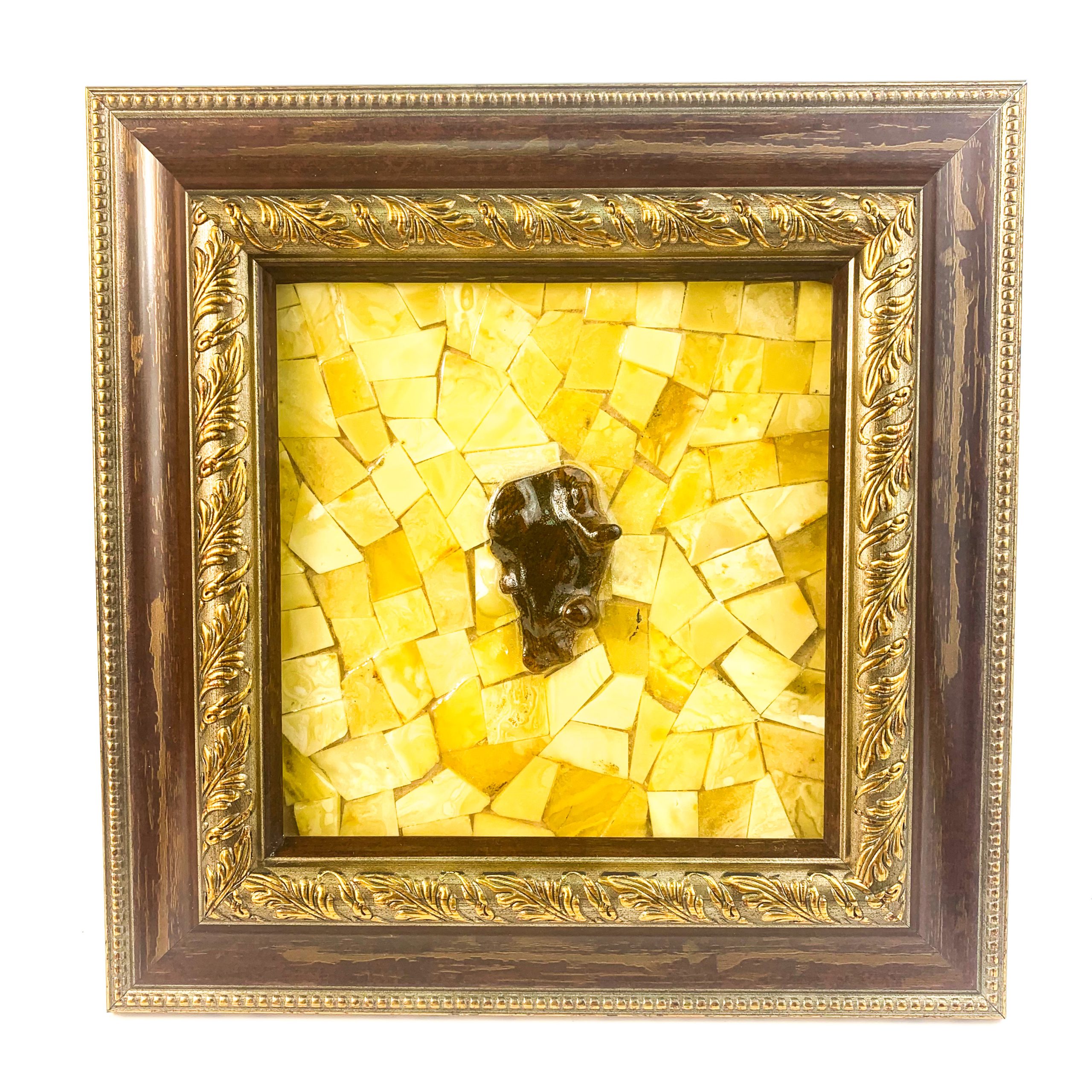 Amber Wall Art Thinker | Handmade Baltic Amber Decor by KIZIMA USA