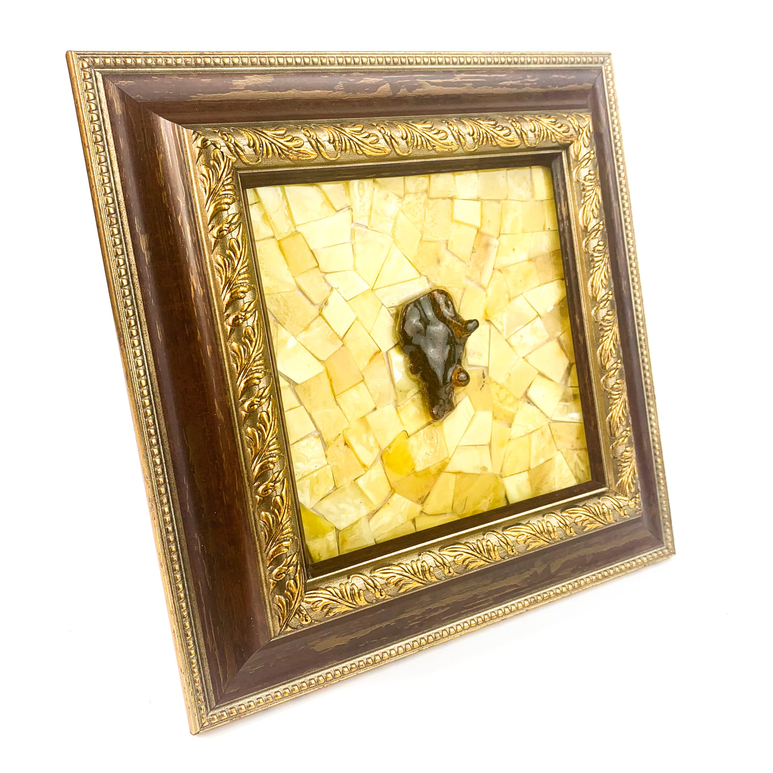 Amber Wall Art Thinker | Handmade Baltic Amber Decor by KIZIMA USA