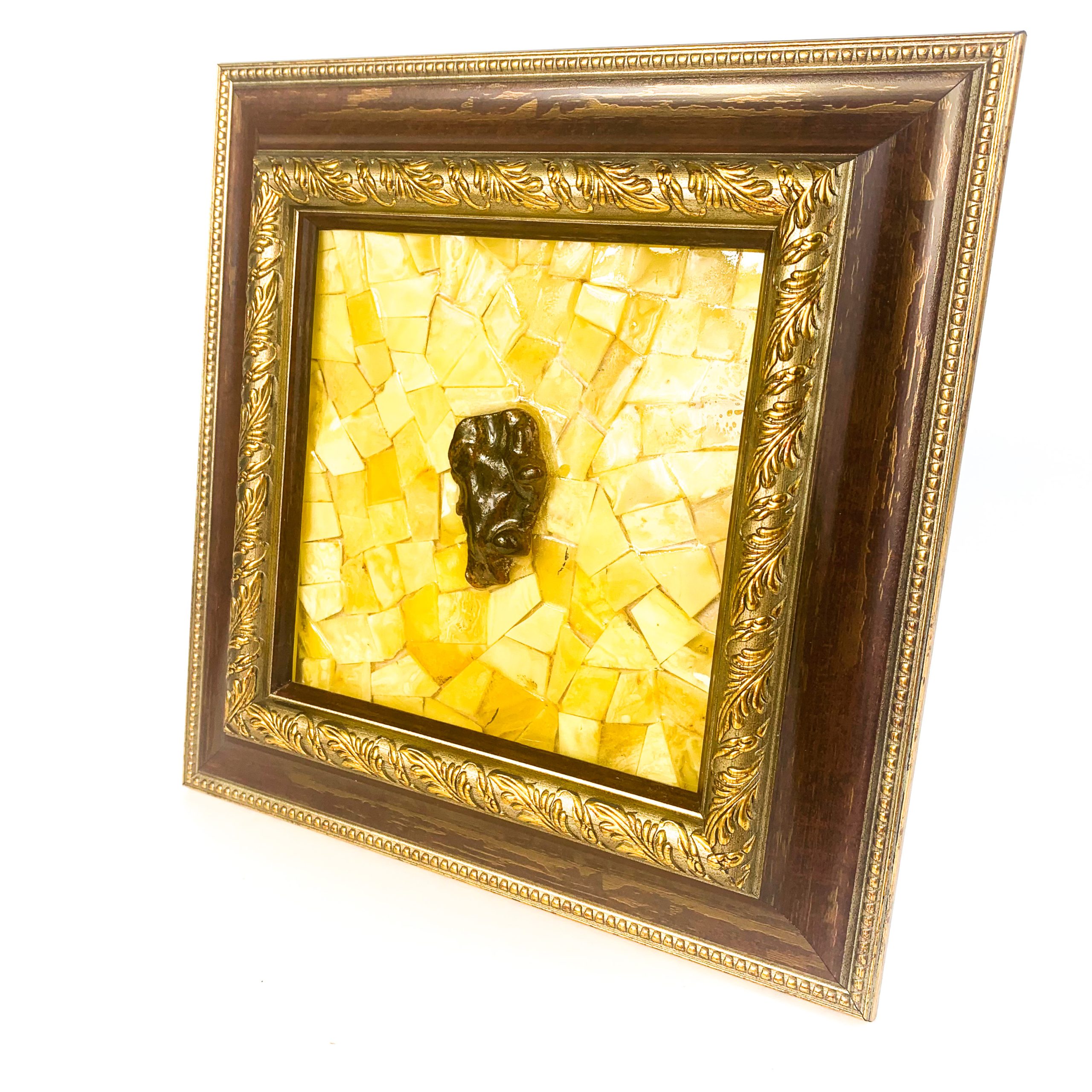 Amber Wall Art Thinker | Handmade Baltic Amber Decor by KIZIMA USA