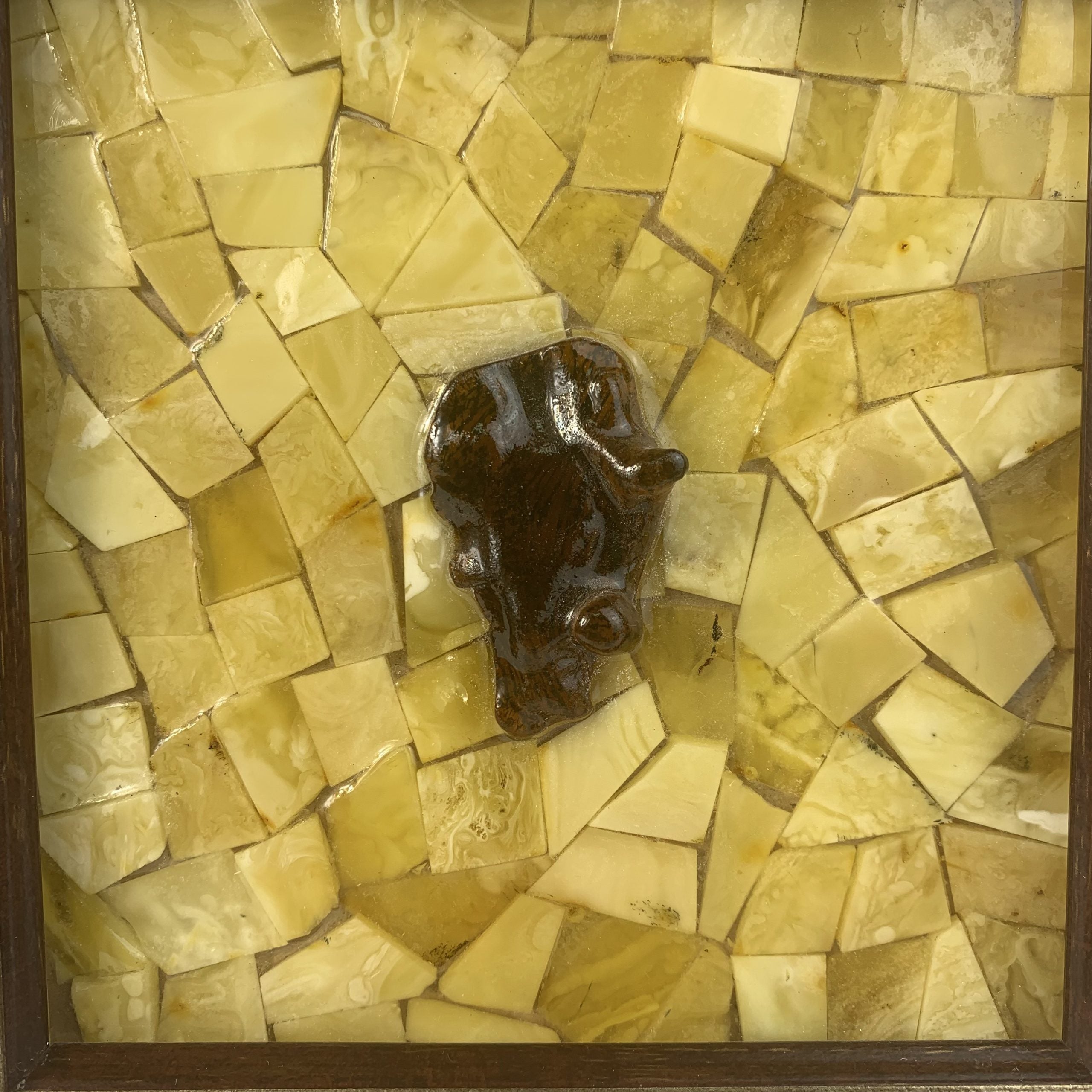 Amber Wall Art Thinker | Handmade Baltic Amber Decor by KIZIMA USA