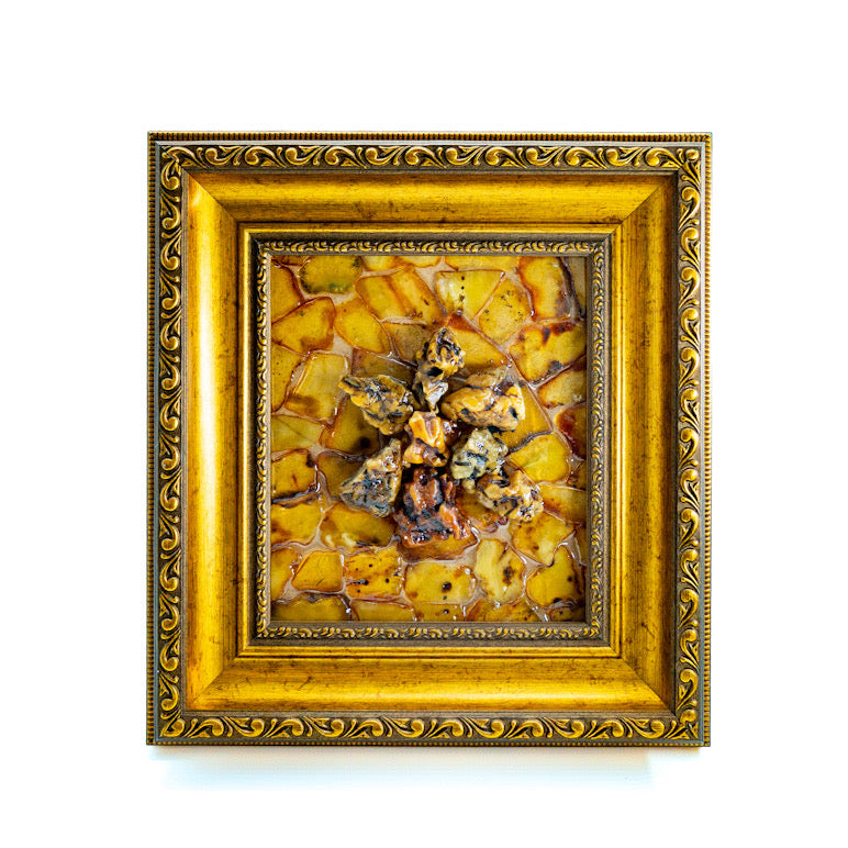 Handmade Baltic Amber Painting | Burnt Icarus Amber Wall Art