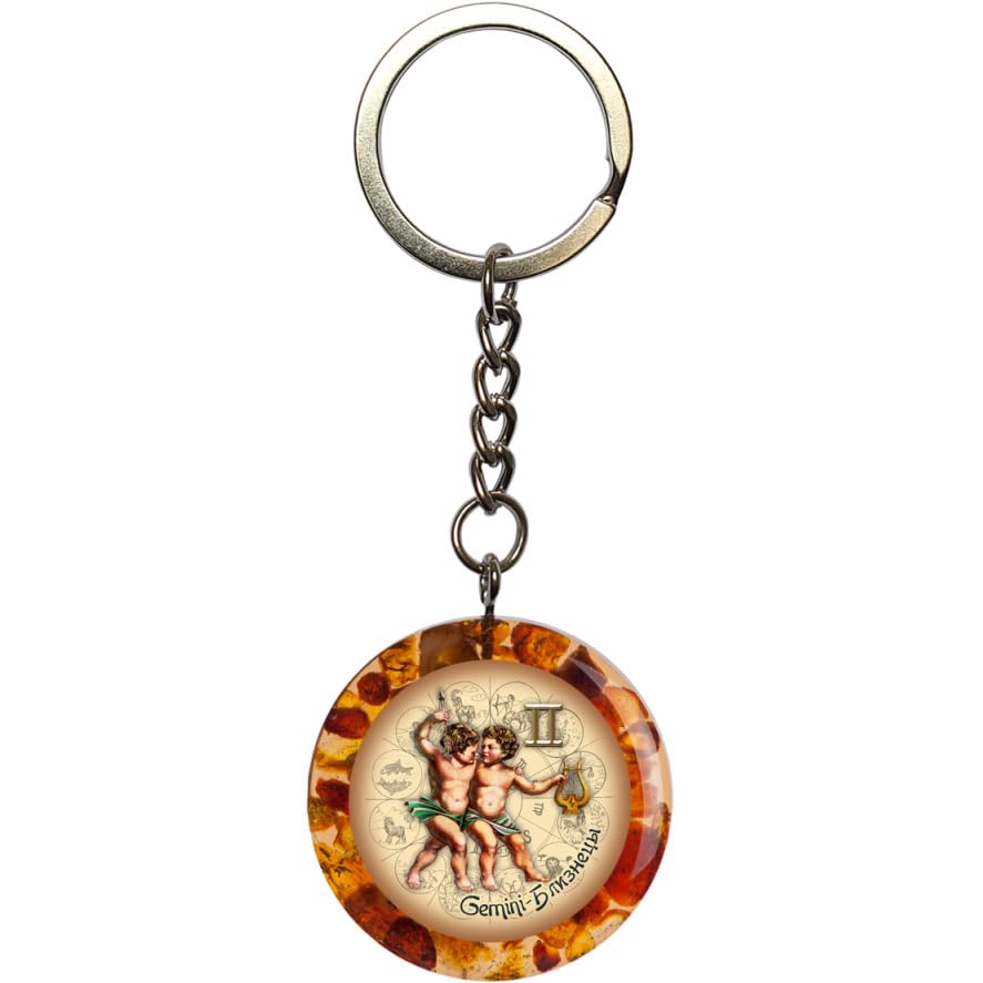 KIZIMA USA Handmade Baltic Amber Keychain Scorpio Zodiac Sign Gift 2026