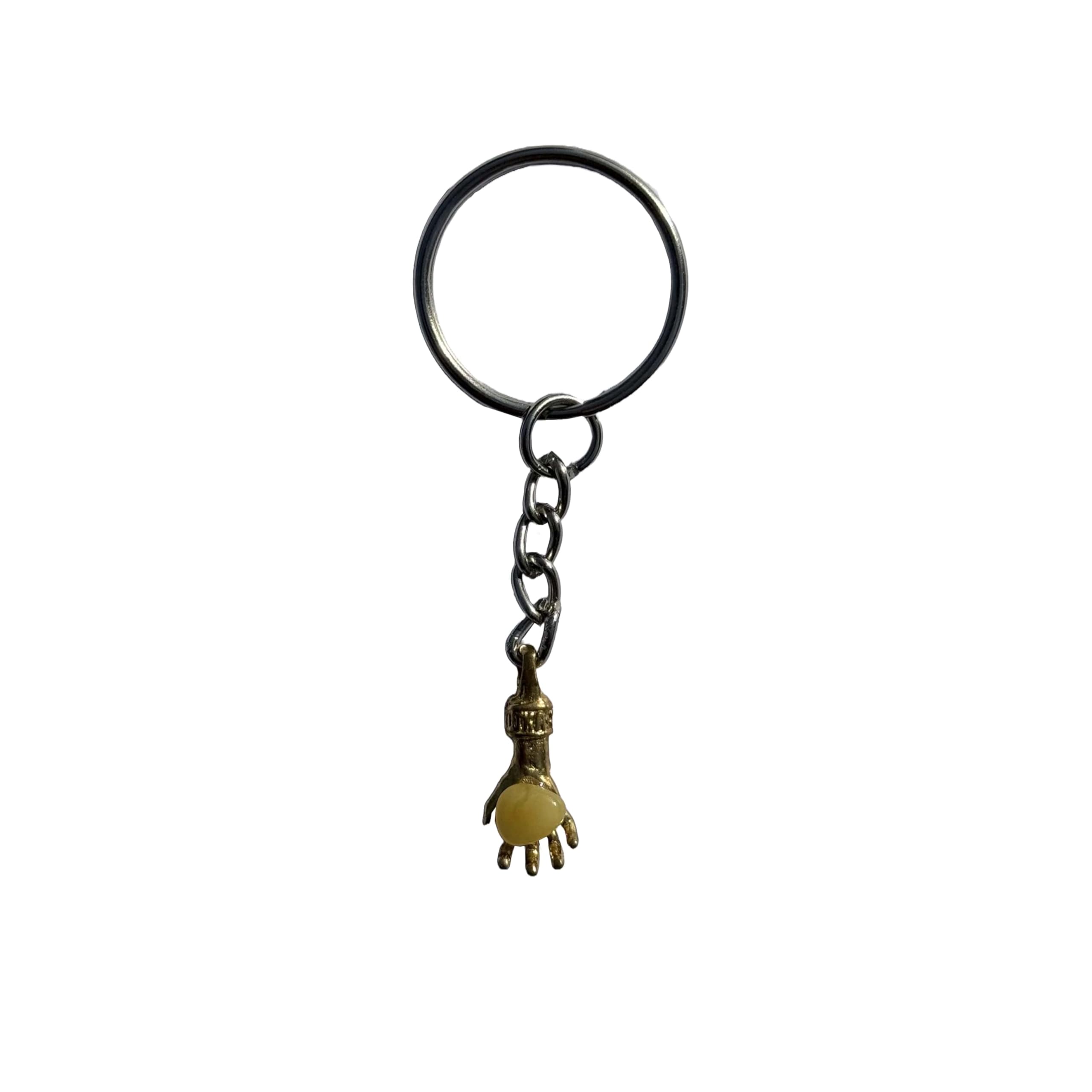 USA Handmade Baltic Amber Hand Keychain, Handmade Good Luck Charm, Yellow, KIZIMA
