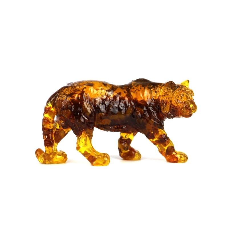 USA Handmade Souvenir Tiger Baltic Amber KIZIMA