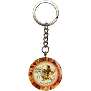 USA Handmade Baltic Amber Keychain Aquarius zodiac sign Gift 2025, stylish amber keychain, collectible amber keychain, artisan amber keychain a gift from New York KIZIMA