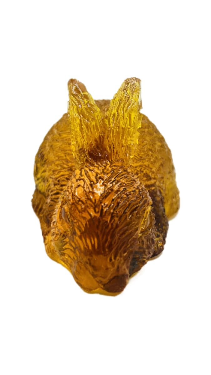 USA Handcrafted Amber Resin Rabbit Figurine, Decorative Golden Home Decor, Easter Collection KIZIMA
