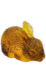 USA Handcrafted Amber Resin Rabbit Figurine, Decorative Golden Home Decor, Easter Collection KIZIMA