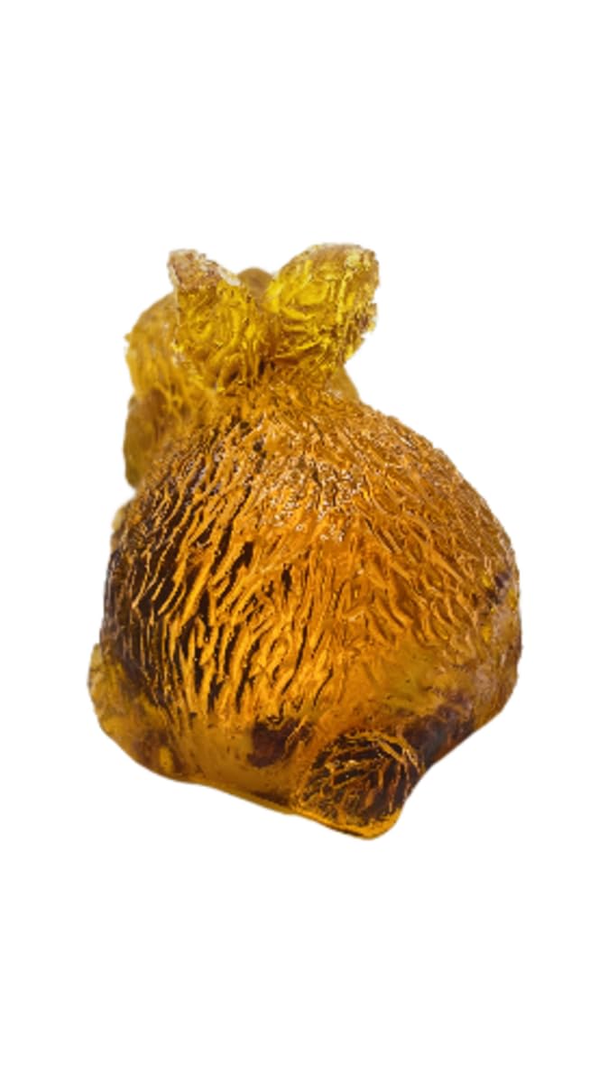 USA Handcrafted Amber Resin Rabbit Figurine, Decorative Golden Home Decor, Easter Collection KIZIMA