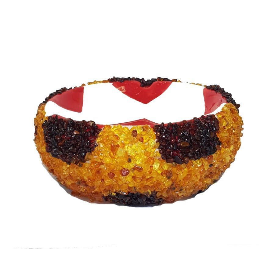 USA Handmade Amber ashtray red ball KIZIMA