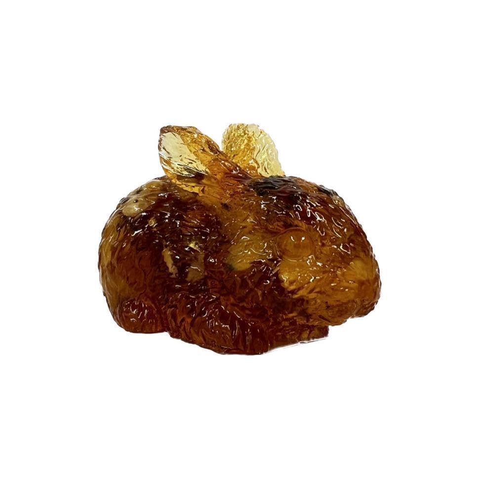 USA Handmade Miniature Figurine of an Baltic Amber Bunny Rabbit KIZIMA