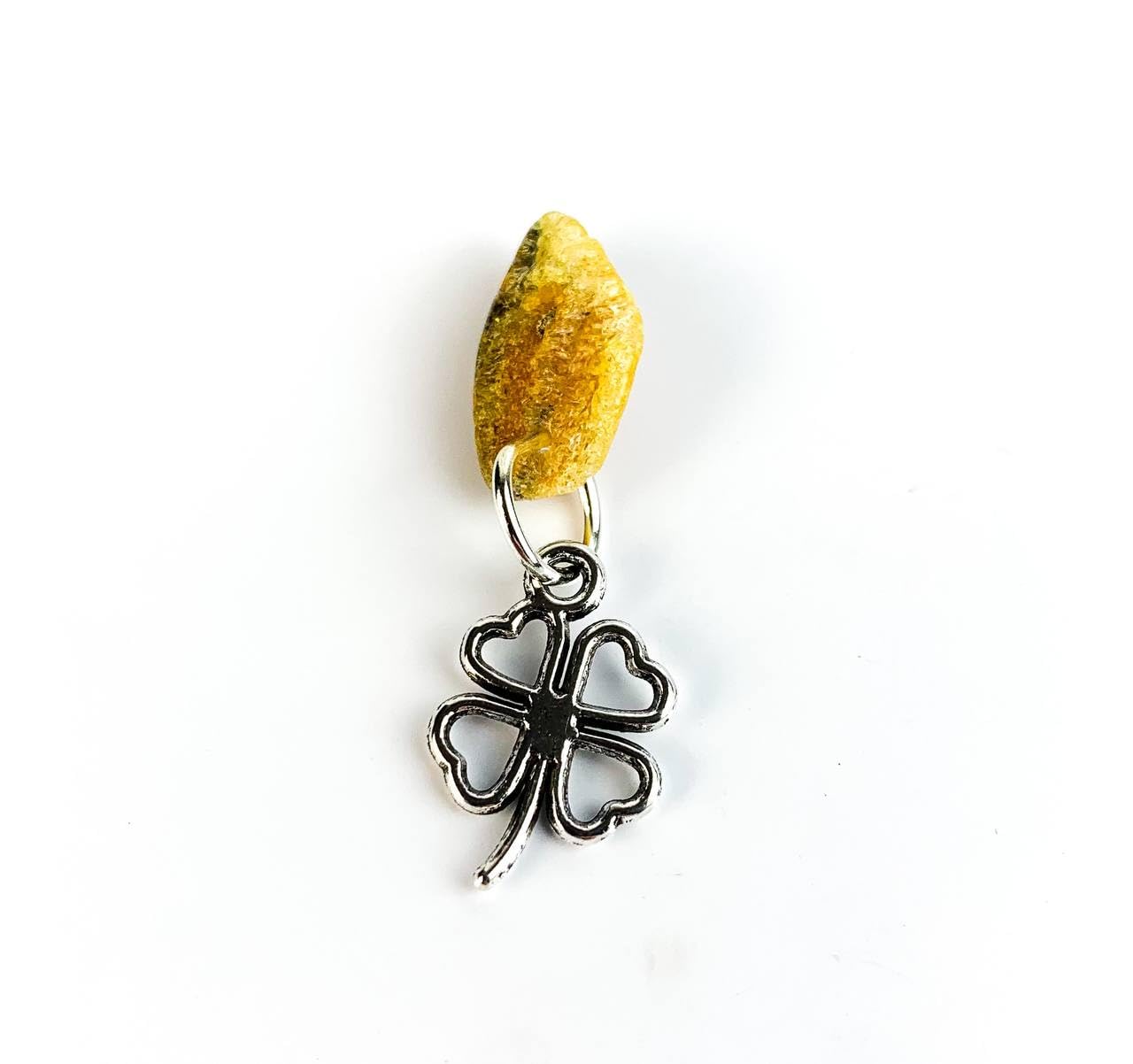 USA Hamdmade Amulet Talisman Four-leaf clover Clover Baltic amber KIZIMA