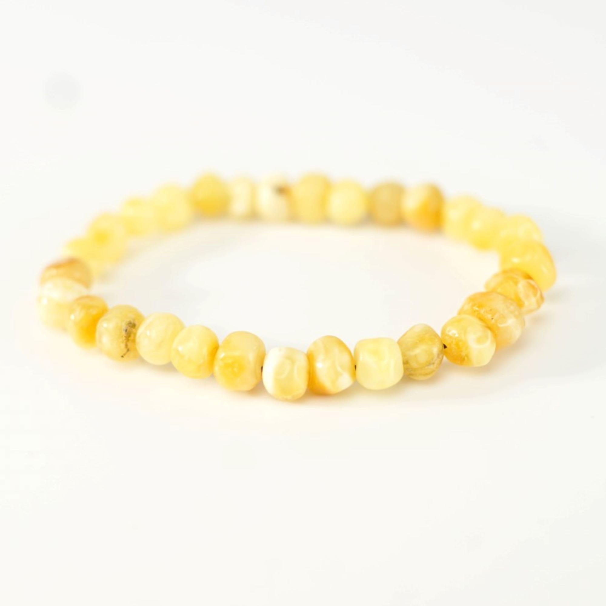 Natural Baltic amber bracelet, handmade gift for her, by KIZIMA® — handmade in USA, front view