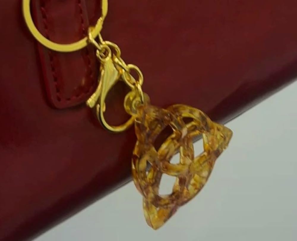 KIZIMA USA Handmade Amber TRIAD Keychain Pendant for Bag Universal Lucky Charm Car Accessory