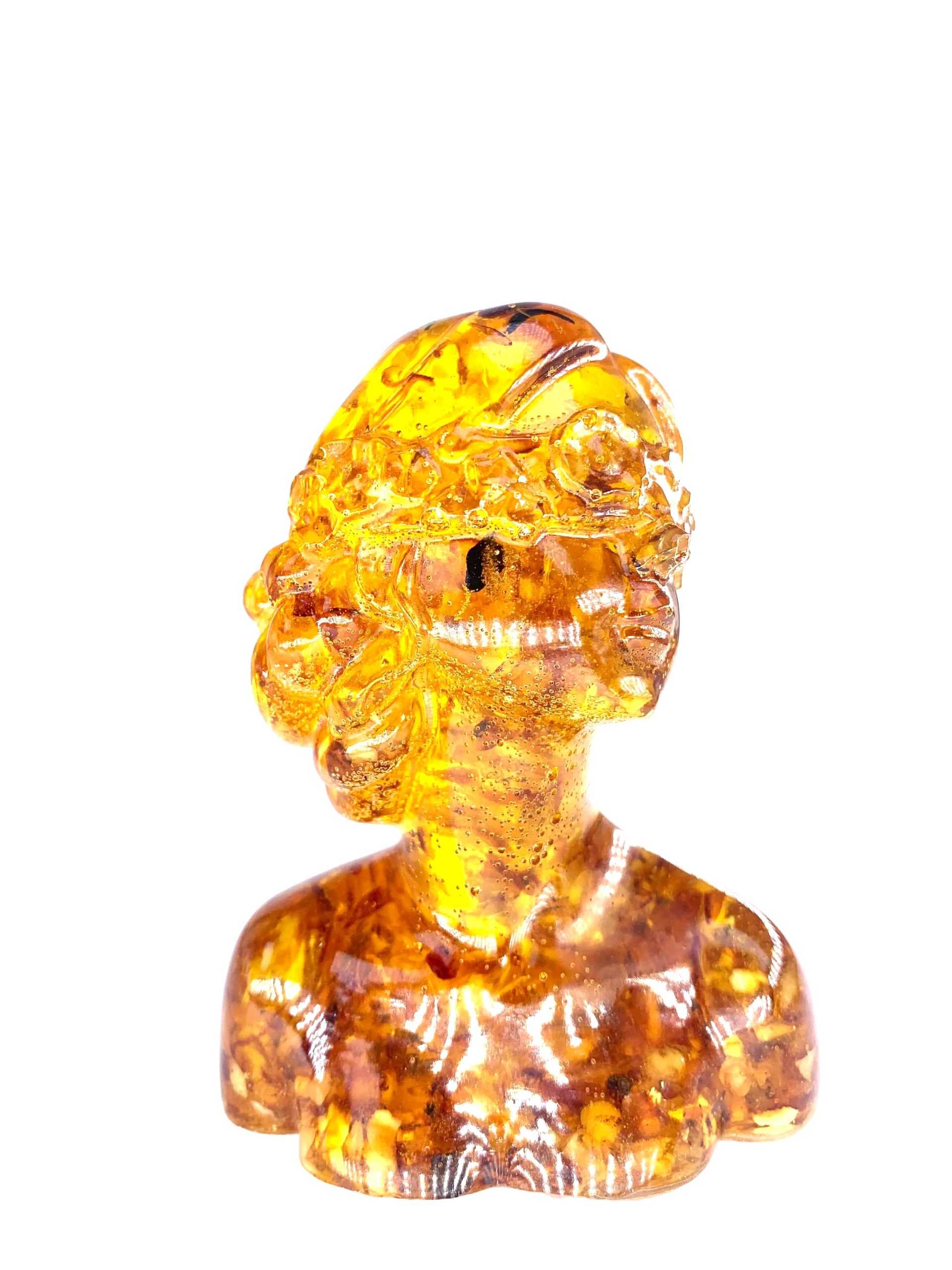 USA HANDMADE Figurine Bust Woman Amber KIZIMA