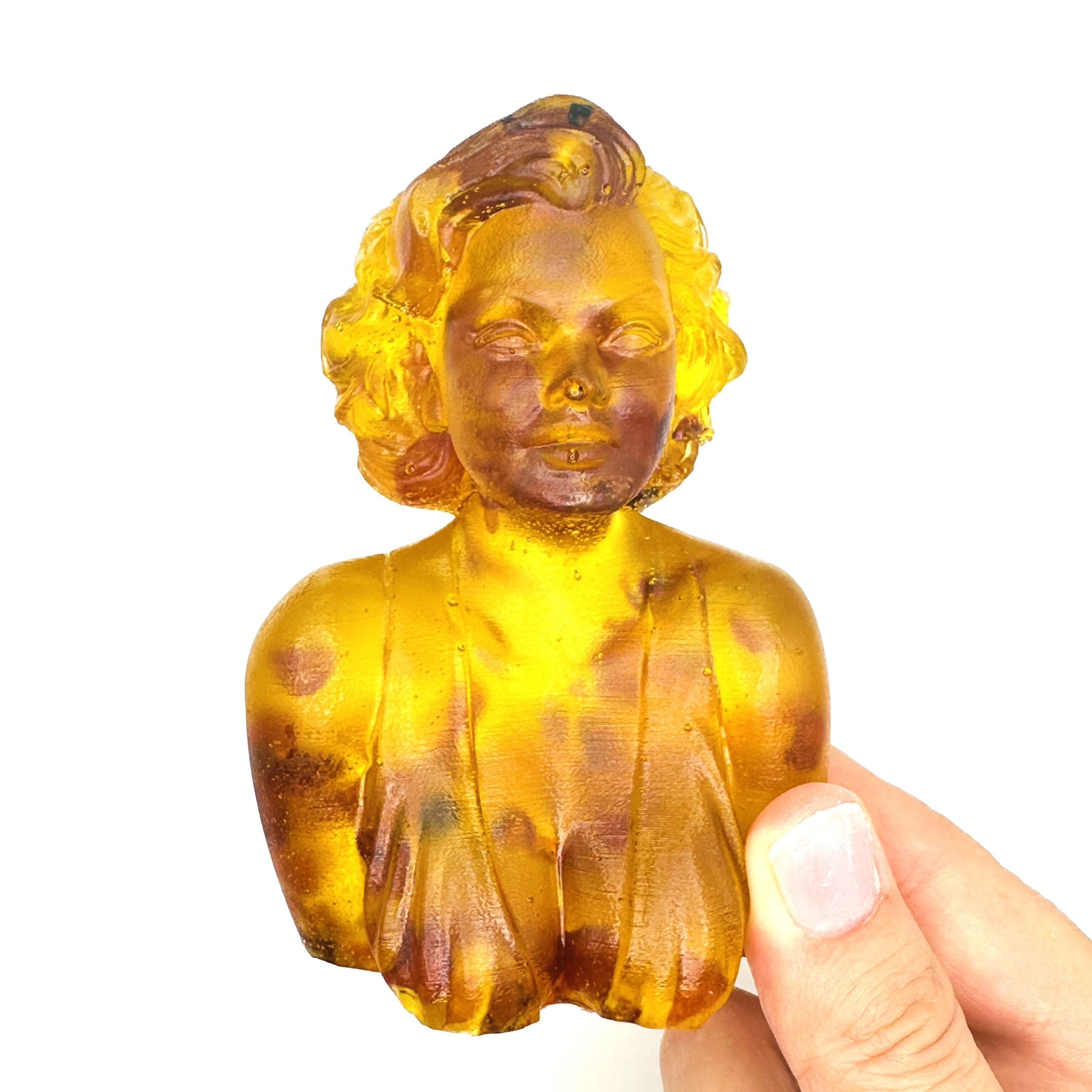 USA Handmade Baltic Amber Souvenir Marilyn Monroe Female Bust Woman Home Decoration Birthday Gift Amber Human Figurines Collectible KIZIMA
