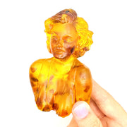 USA Handmade Baltic Amber Souvenir Marilyn Monroe Female Bust Woman Home Decoration Birthday Gift Amber Human Figurines Collectible KIZIMA