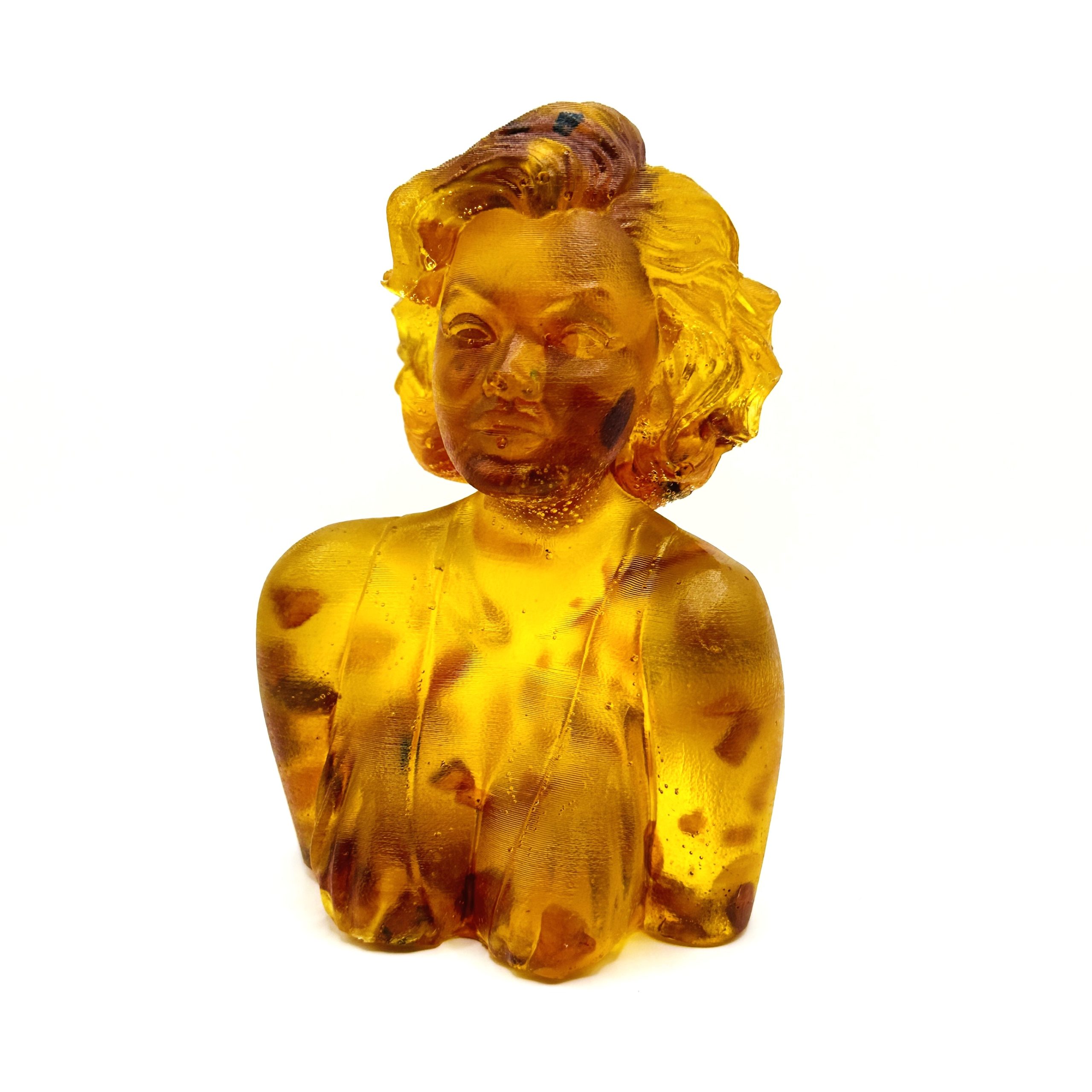 USA Handmade Baltic Amber Souvenir Marilyn Monroe Female Bust Woman Home Decoration Birthday Gift Amber Human Figurines Collectible KIZIMA