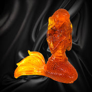 Unique Amber Mermaid Figurine — Genuine Baltic Amber | Handmade by KIZIMA, Brooklyn NY