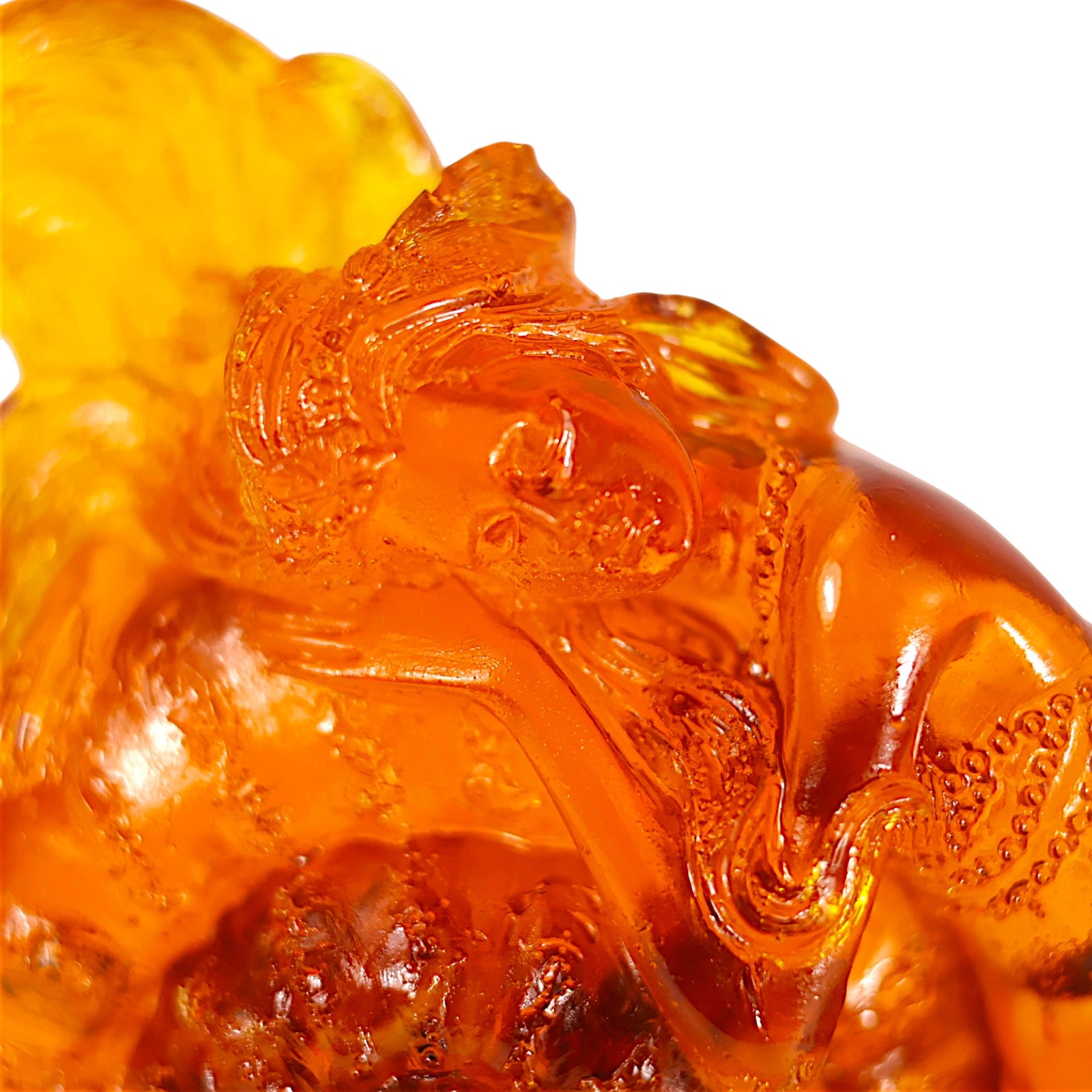 Unique Mermaid with Shell — Natural Baltic Amber Figurine | Handmade by KIZIMA, Brooklyn NY