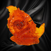 Unique Mermaid with Shell — Natural Baltic Amber Figurine | Handmade by KIZIMA, Brooklyn NY