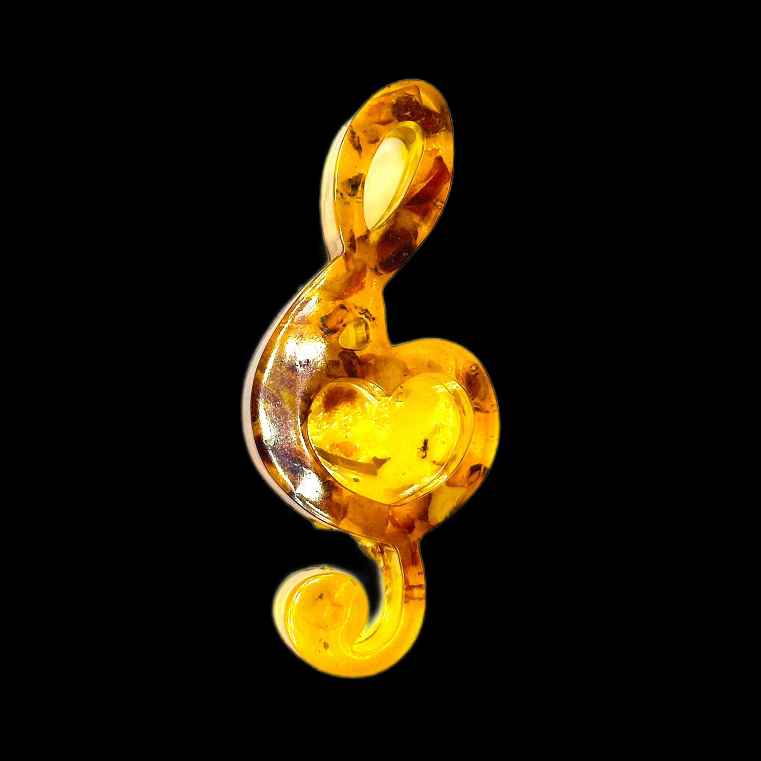 USA Handcrafted Souvenir from the Baltic Amber Souvenir Figurine Treble Clef Gift for a Musician Home decoration KIZIMA