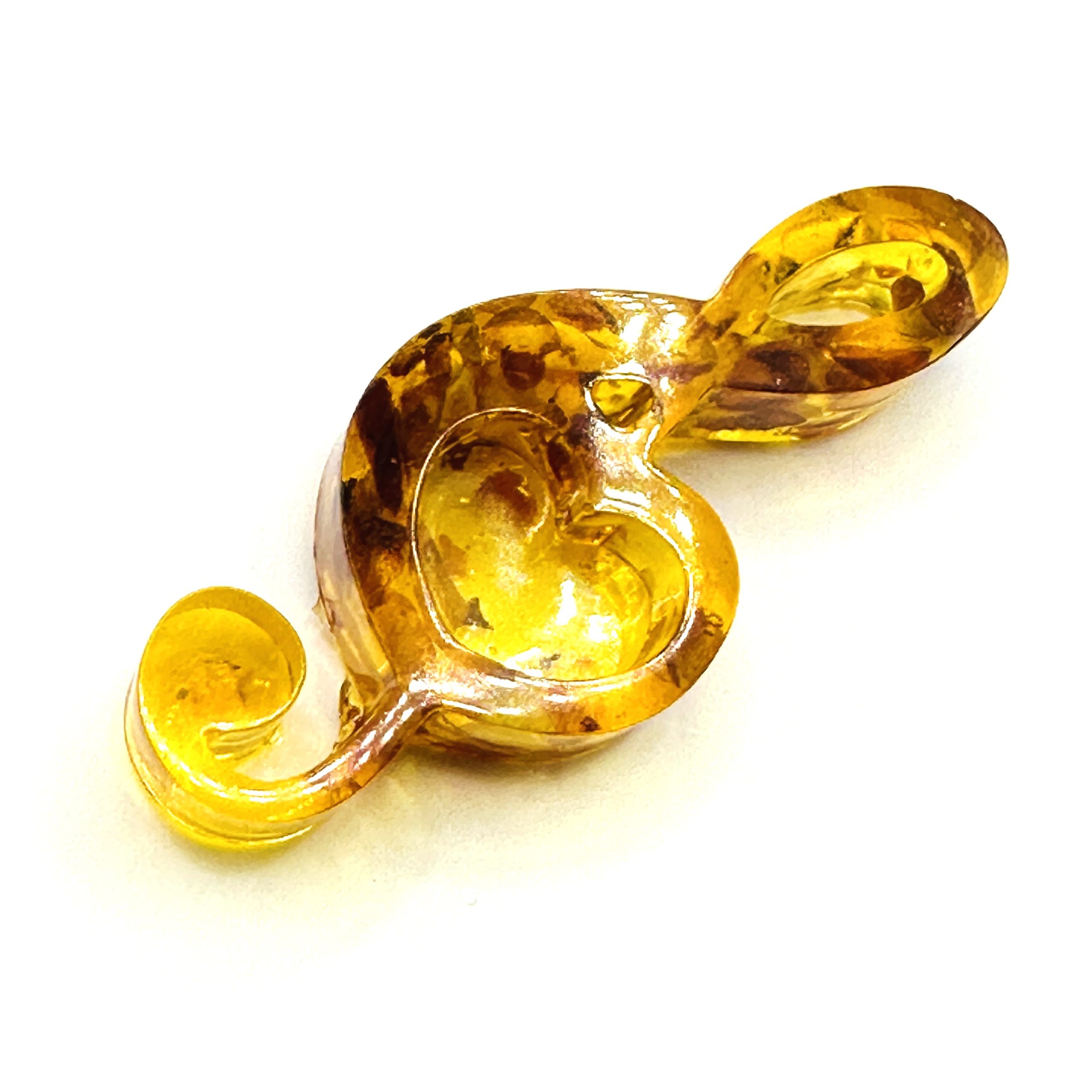 USA Handcrafted Souvenir from the Baltic Amber Souvenir Figurine Treble Clef Gift for a Musician Home decoration KIZIMA