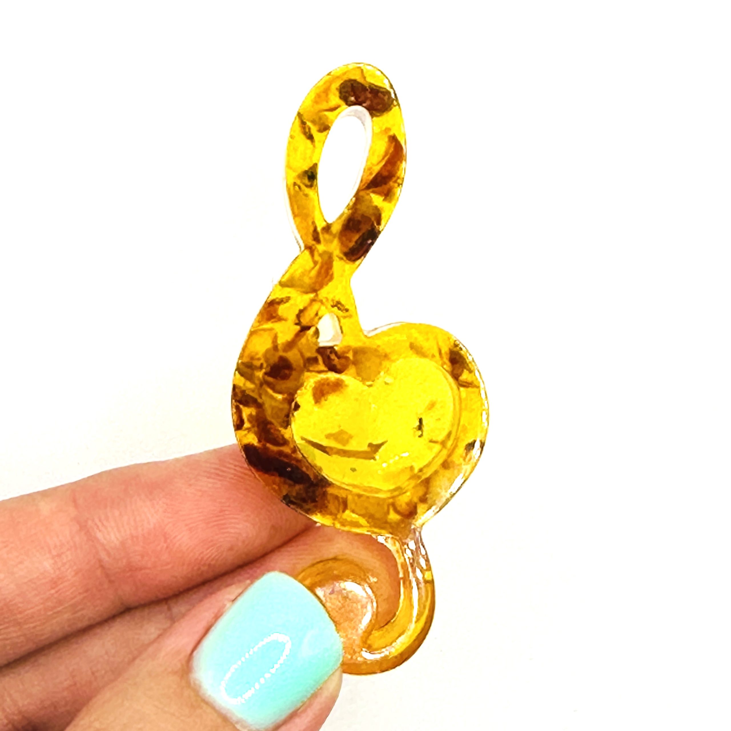 USA Handcrafted Souvenir from the Baltic Amber Souvenir Figurine Treble Clef Gift for a Musician Home decoration KIZIMA