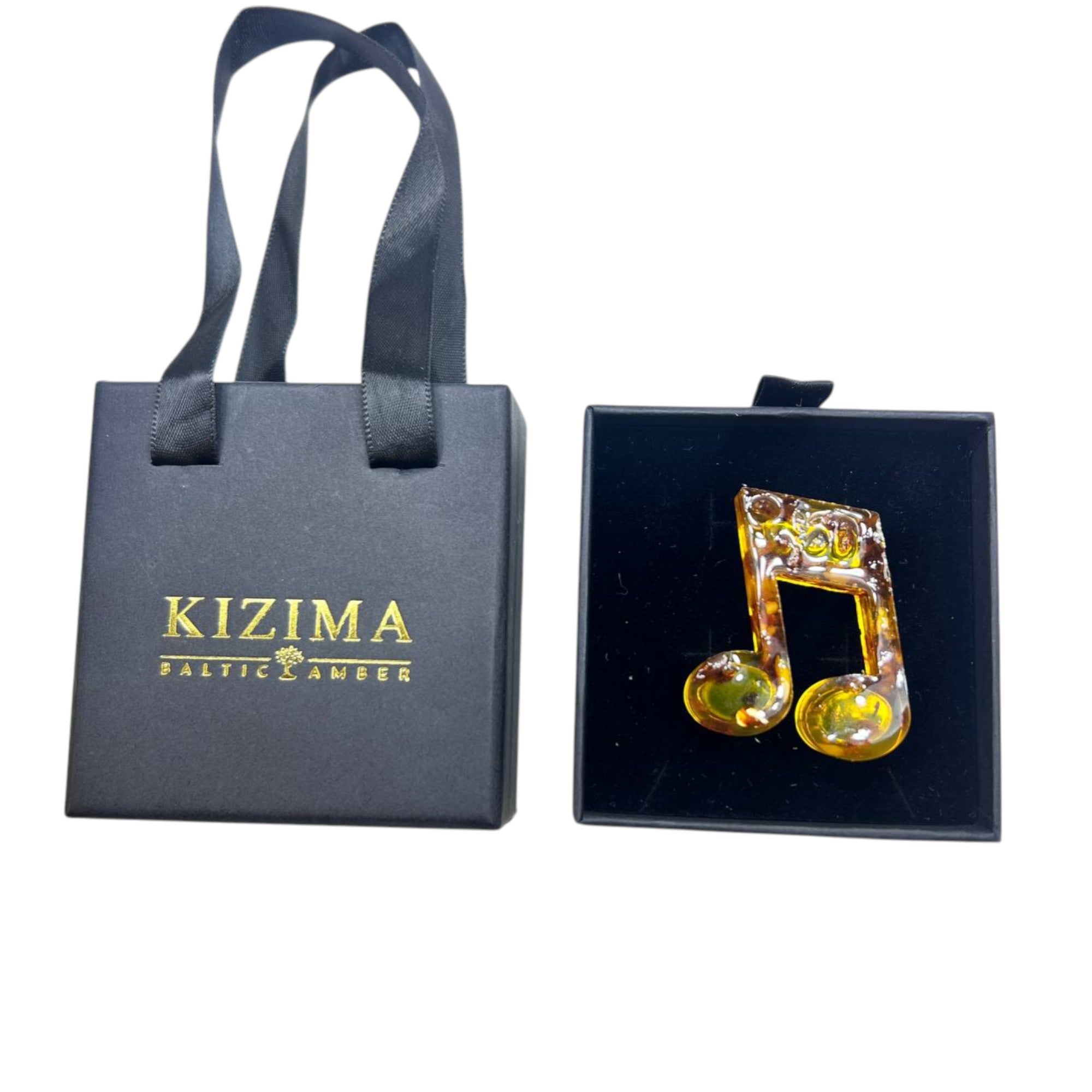 Souvenir artisanal des États-Unis en ambre de la Baltique Sculpture Notes de musique Cadeau pour un musicien Décoration d'intérieur KIZIMA