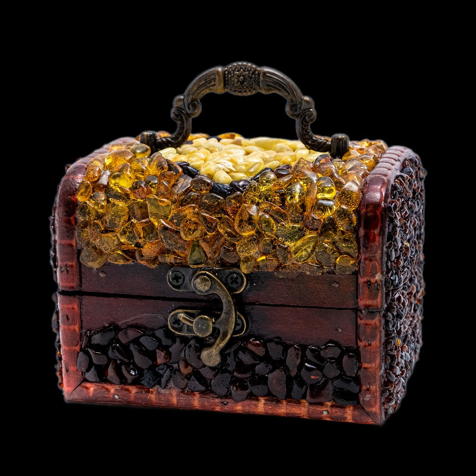 USA Handmade BOX Inlaid With Natural Baltic Amber KIZIMA