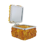 USA Handmade Natural Baltic Amber Box square KIZIMA