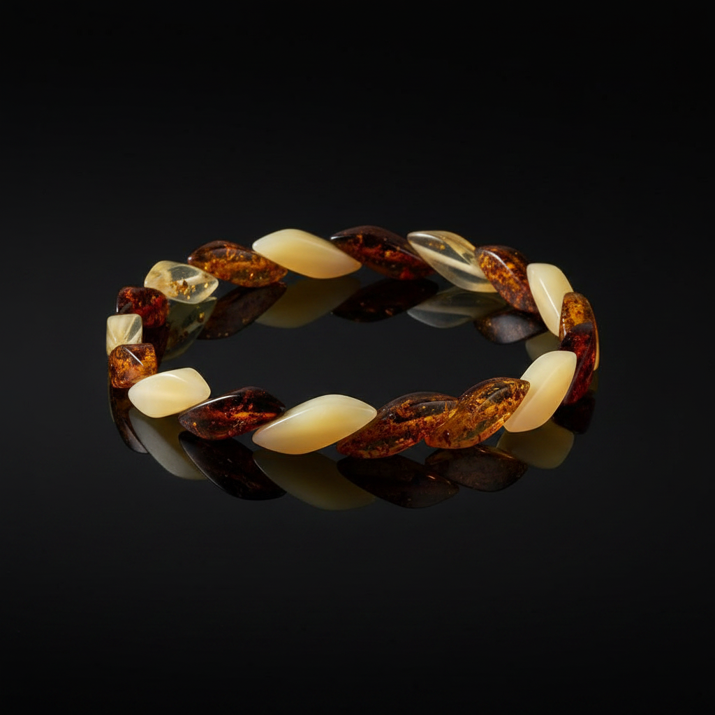 Made in USA Genuine Natural Baltic Amber Snake Bracelet for Women KIZIMA®