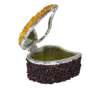 USA Fait main Naturel Ambre Baltique Boîte à Bijoux Miroir Cœur Cadeau Saint-Valentin KIZIMA USA