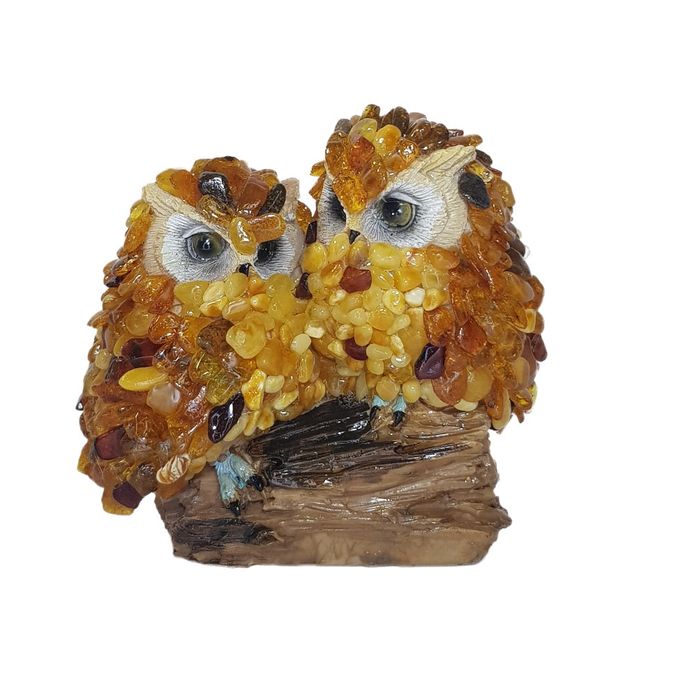 USA Handmade Owl Figurine Natural Baltic Amber KIZIMA