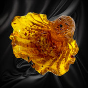 Exclusive Handmade Shell Candy Bowl with Natural Baltic Amber | Unique Table Decor, Luxury Gift for Her, Christmas, KIZIMA USA