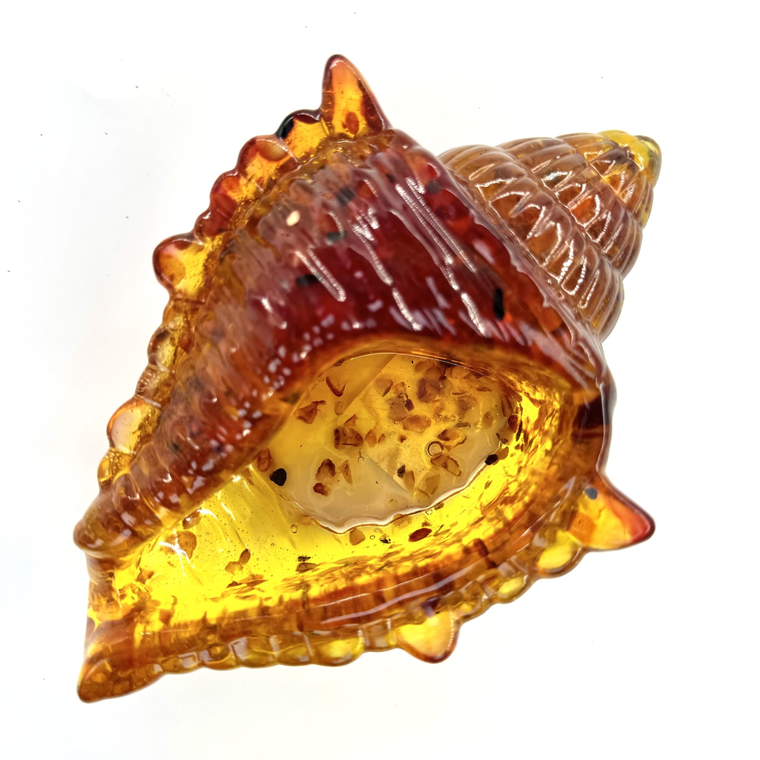 USA Handmade Souvenir for storing small items with Natural Baltic Amber Shell KIZIMA