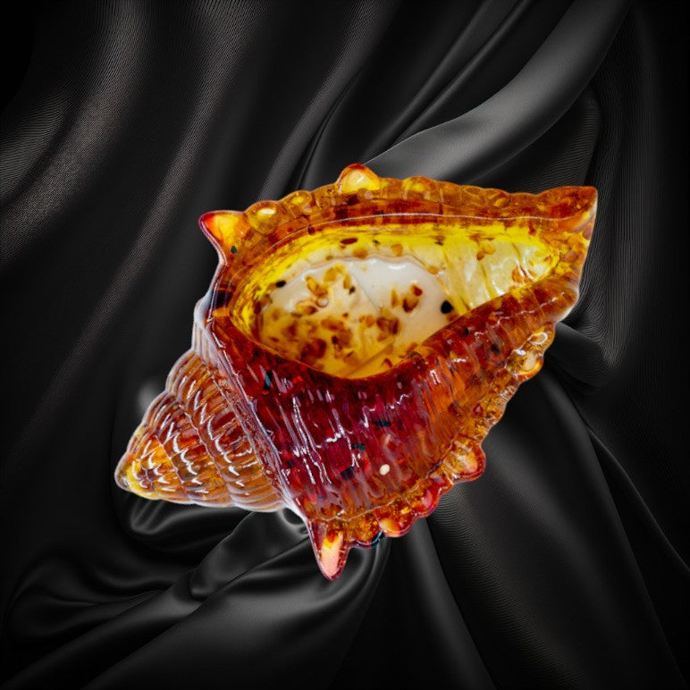 USA Handmade Souvenir for storing small items with Natural Baltic Amber Shell KIZIMA