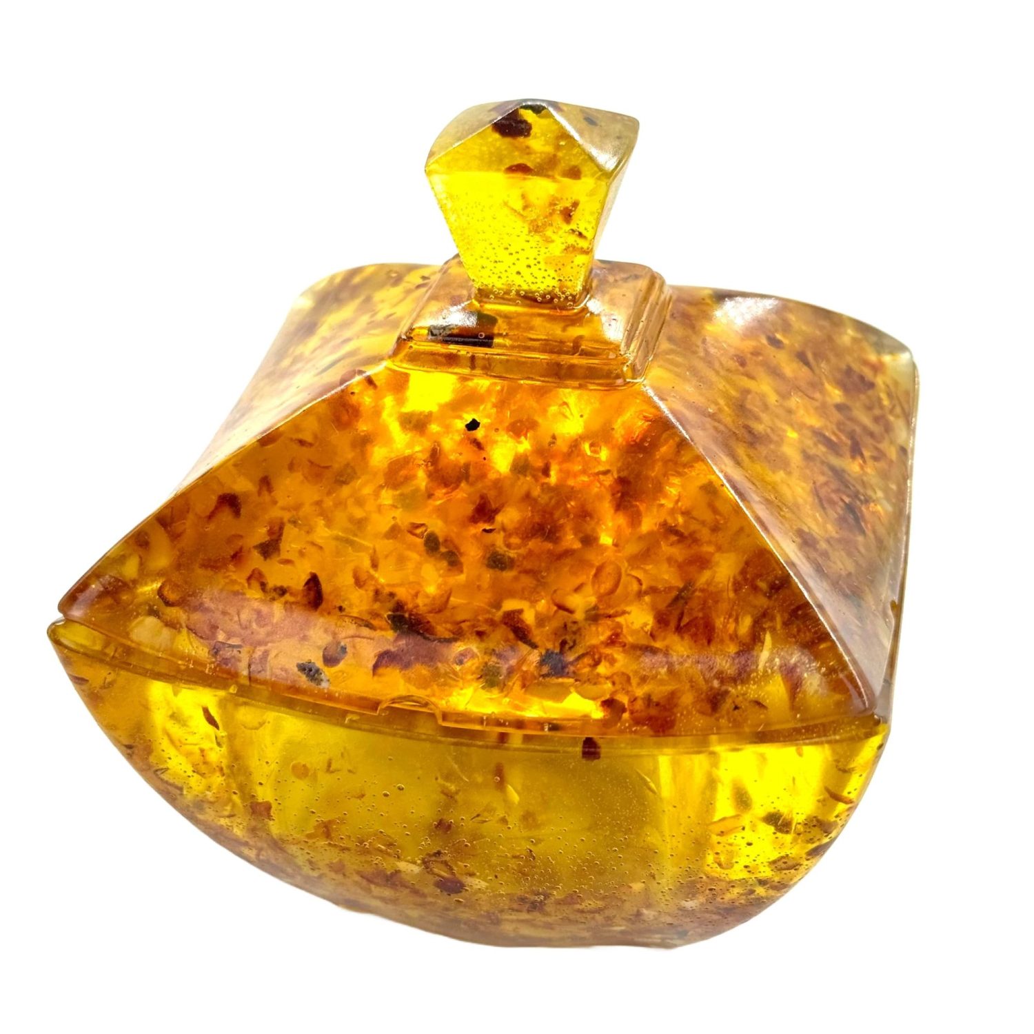 USA Handmade Amber quadrangular Vase festive table decoration KIZIMA